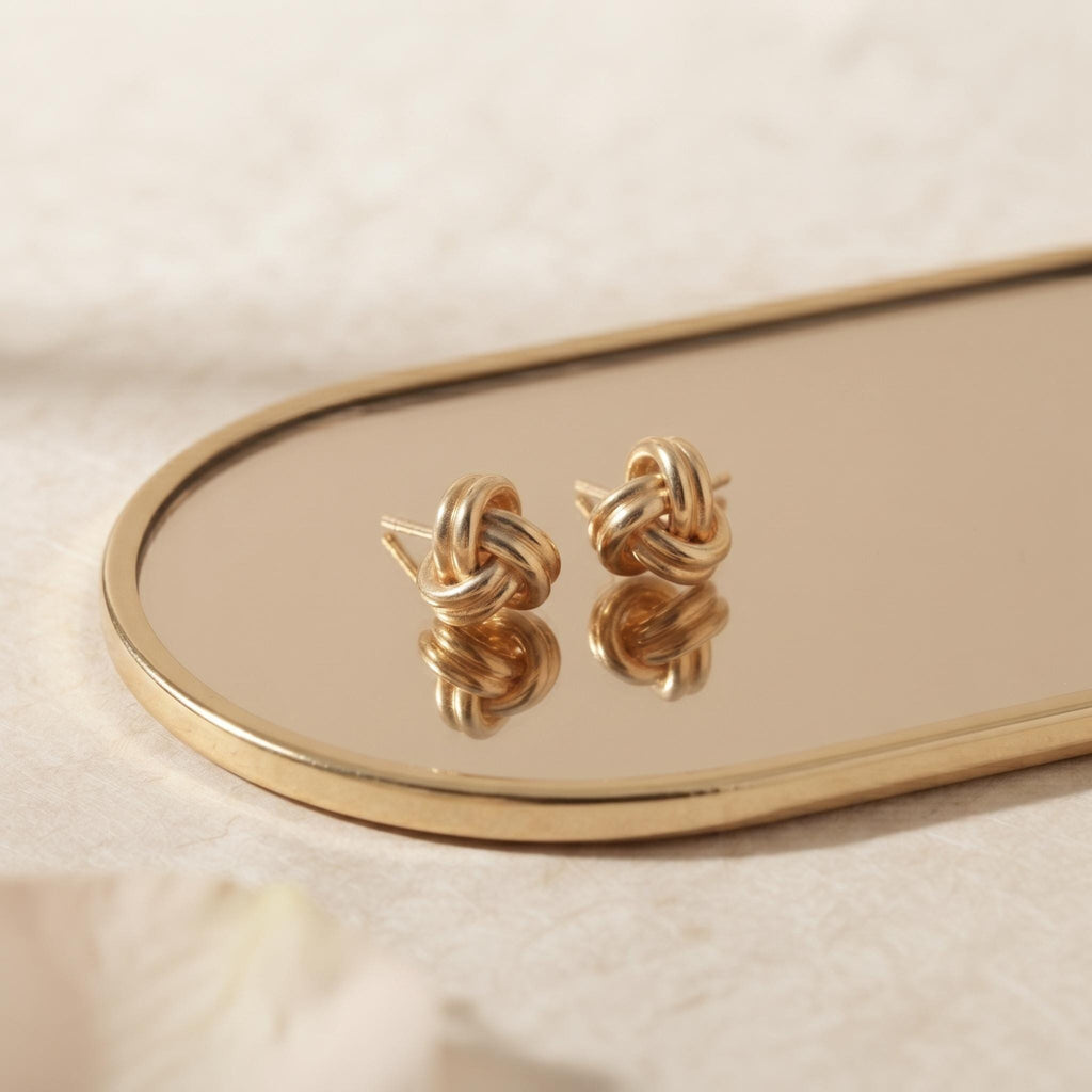 925 Sterling Silver Love-Knot Stud Earrings — product view 2