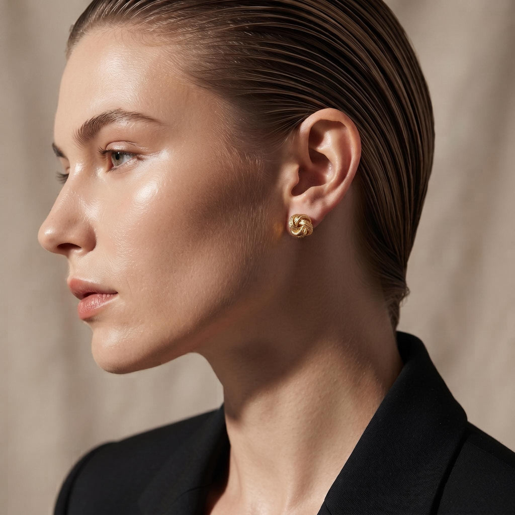 925 Sterling Silver Love-Knot Stud Earrings — product view 9