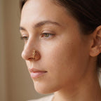 Double-Flower CZ Nose Clip in Copper, 1.3 cm — product view 6