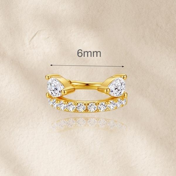 Pear-Shaped CZ Clicker Hoop, 16G, 6 mm — product view 8
