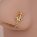 Double-Flower CZ Nose Clip in Copper, 1.3 cm — product view 1