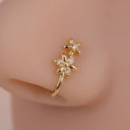 Double-Flower CZ Nose Clip in Copper, 1.3 cm — product view 1
