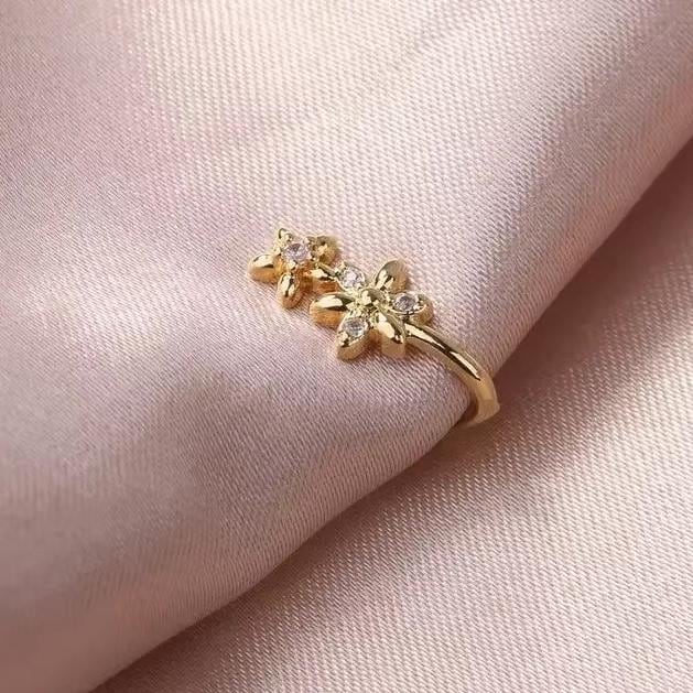 Double-Flower CZ Nose Clip in Copper, 1.3 cm — product view 3