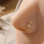 Double-Flower CZ Nose Clip in Copper, 1.3 cm — product view 5