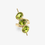 Green Zirconia Geometric Ring in Gold-Tone Zinc Alloy — product view 7
